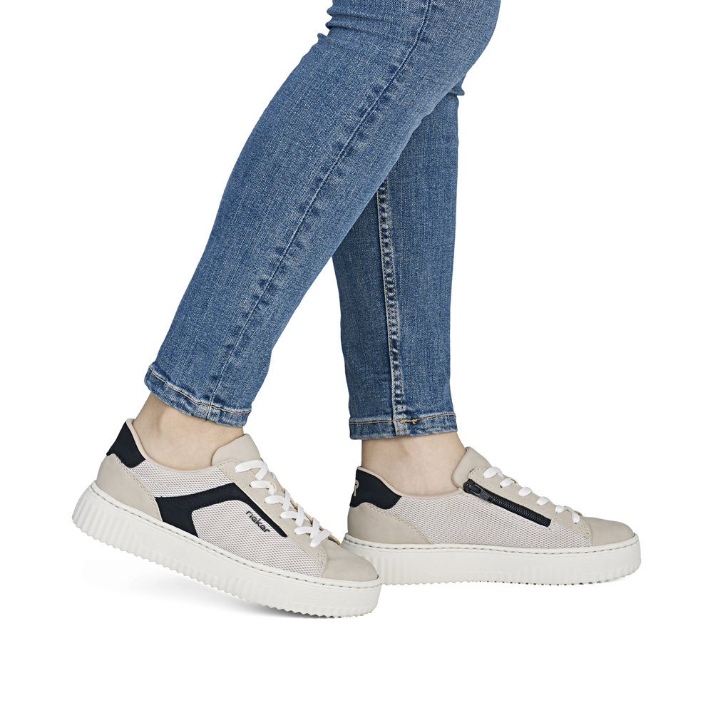 szczegóły RIEKER N9900-60 beżowe damskie sneakersy, wygodne i przewiewne