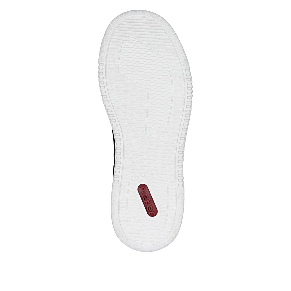 szczegóły RIEKER M7811-00 czarne damskie nowoczesne sneakersy do miasta