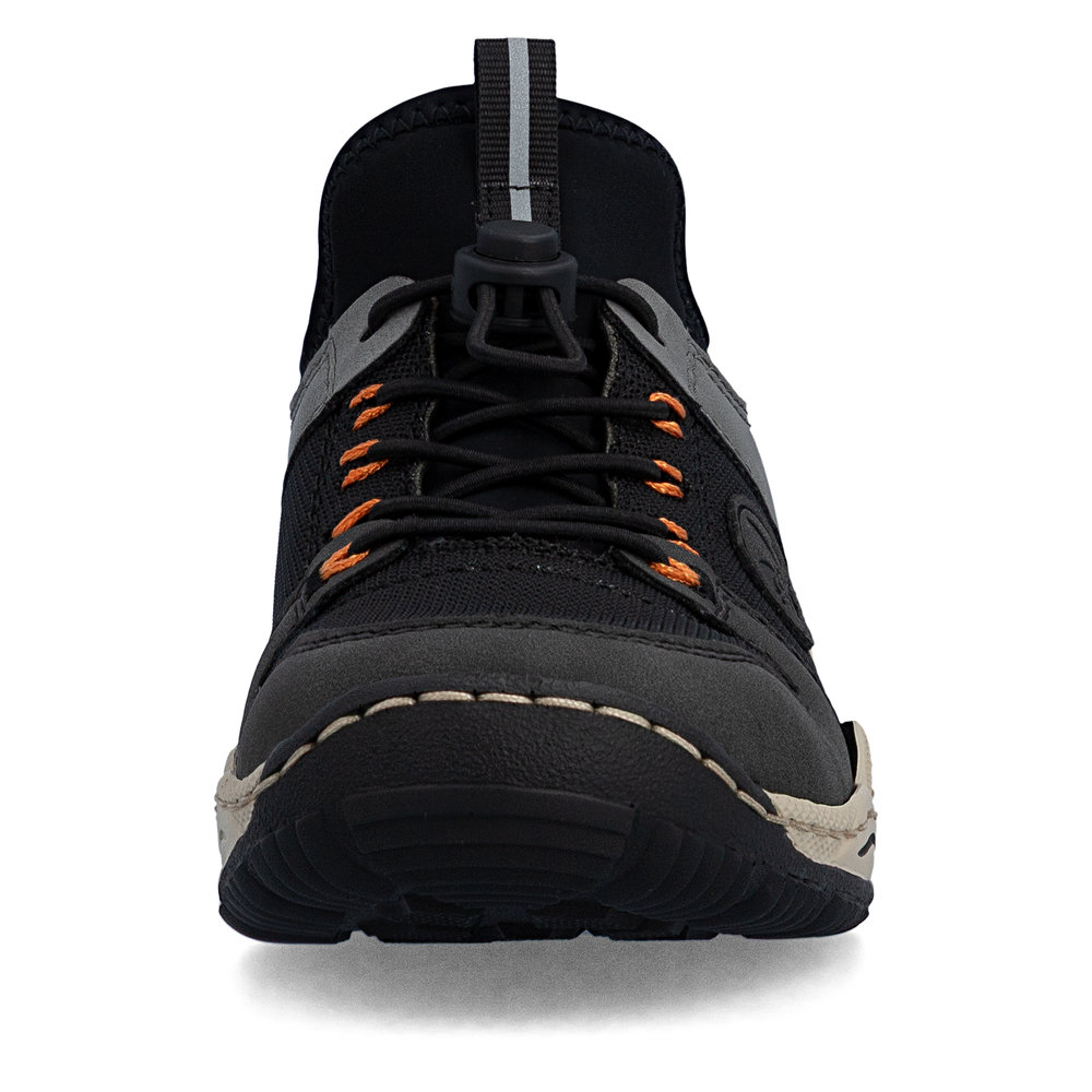 szczegóły RIEKER L0593-00 czarne damskie wygodne sneakersy z technologią Antistress