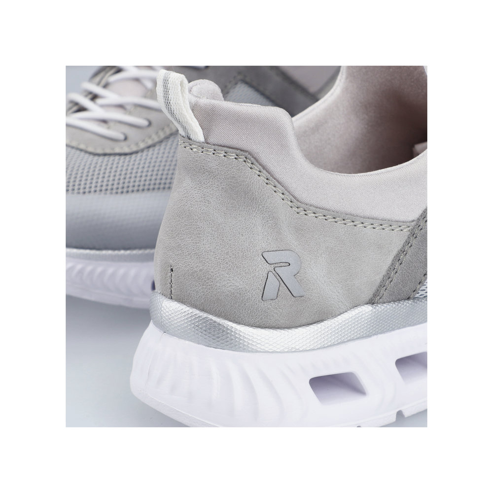 szczegóły RIEKER M6061-40 szare damskie przewiewne sneakersy z technologią Antistress