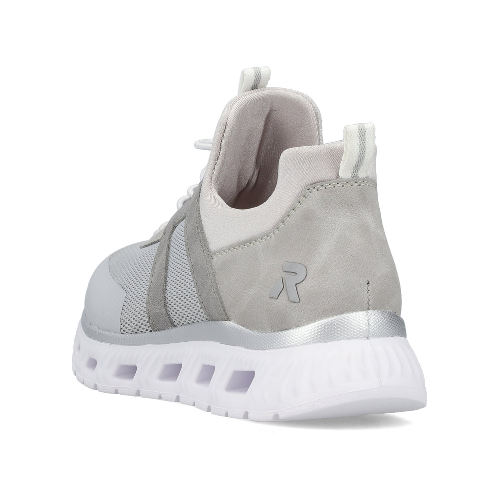 szczegóły RIEKER M6061-40 szare damskie przewiewne sneakersy z technologią Antistress