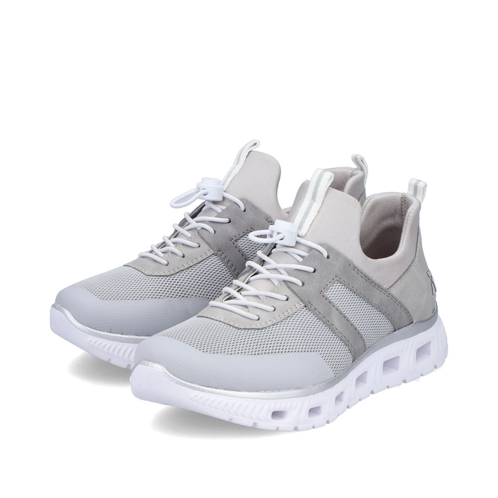 szczegóły RIEKER M6061-40 szare damskie przewiewne sneakersy z technologią Antistress