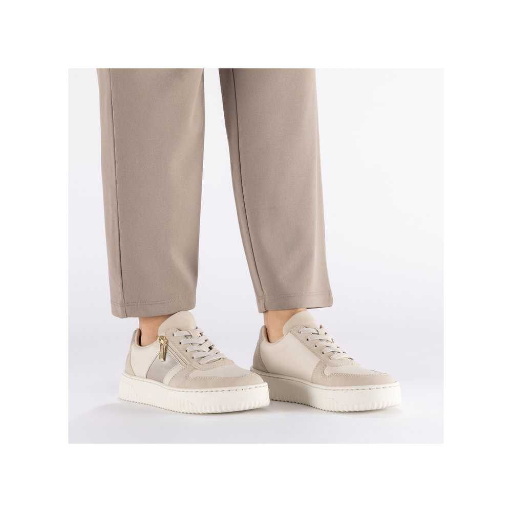 szczegóły RIEKER N9909-60 beżowe damskie sneakersy z technologią Antistress