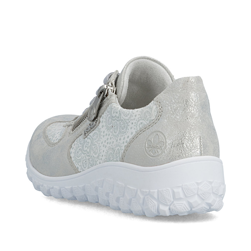 szczegóły RIEKER 59501-90 szare damskie wygodne trampki Antistress