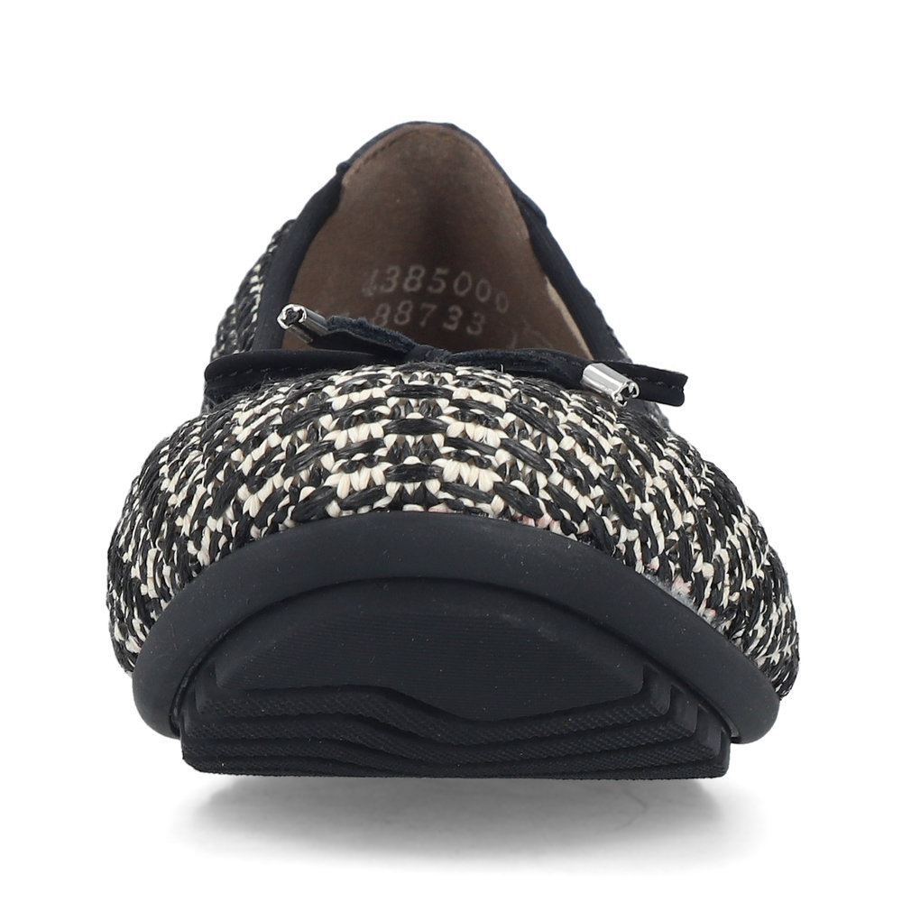 szczegóły RIEKER 43850-00 czarne damskie baleriny