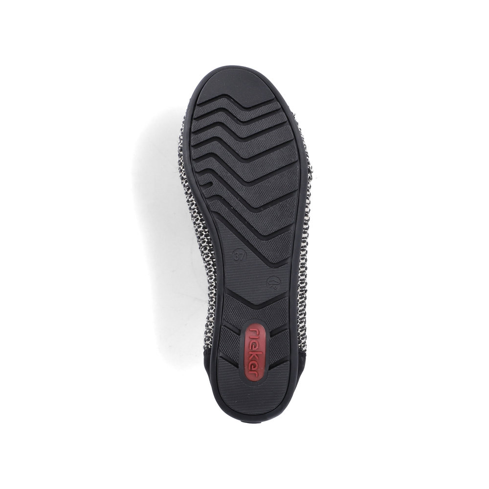 szczegóły RIEKER 43850-00 czarne damskie baleriny