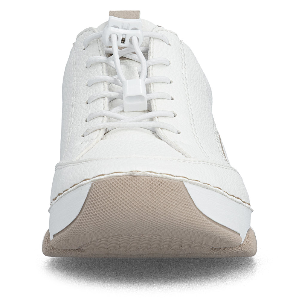 szczegóły RIEKER 45969-80 białe damskie sneakersy z technologią Antistress