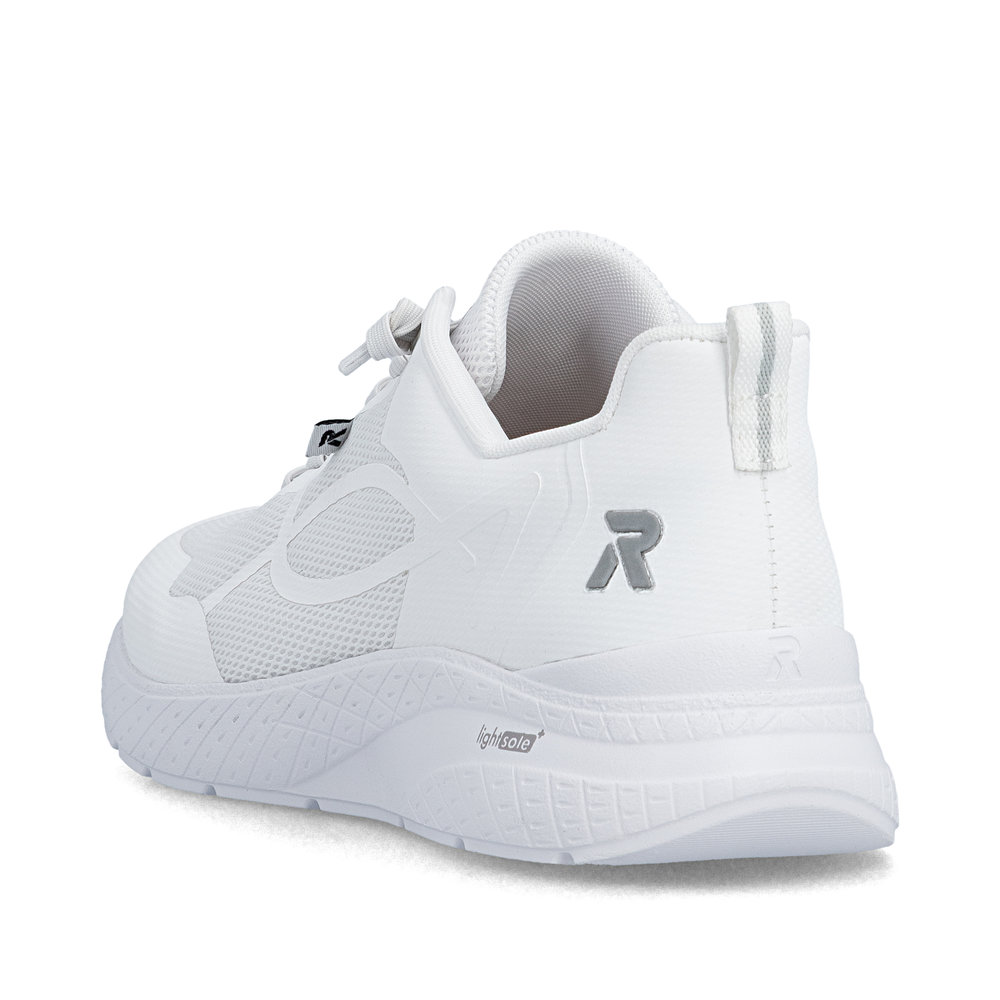 szczegóły RIEKER M8551-80 białe damskie przewiewne sneakersy z podeszwą Antistress