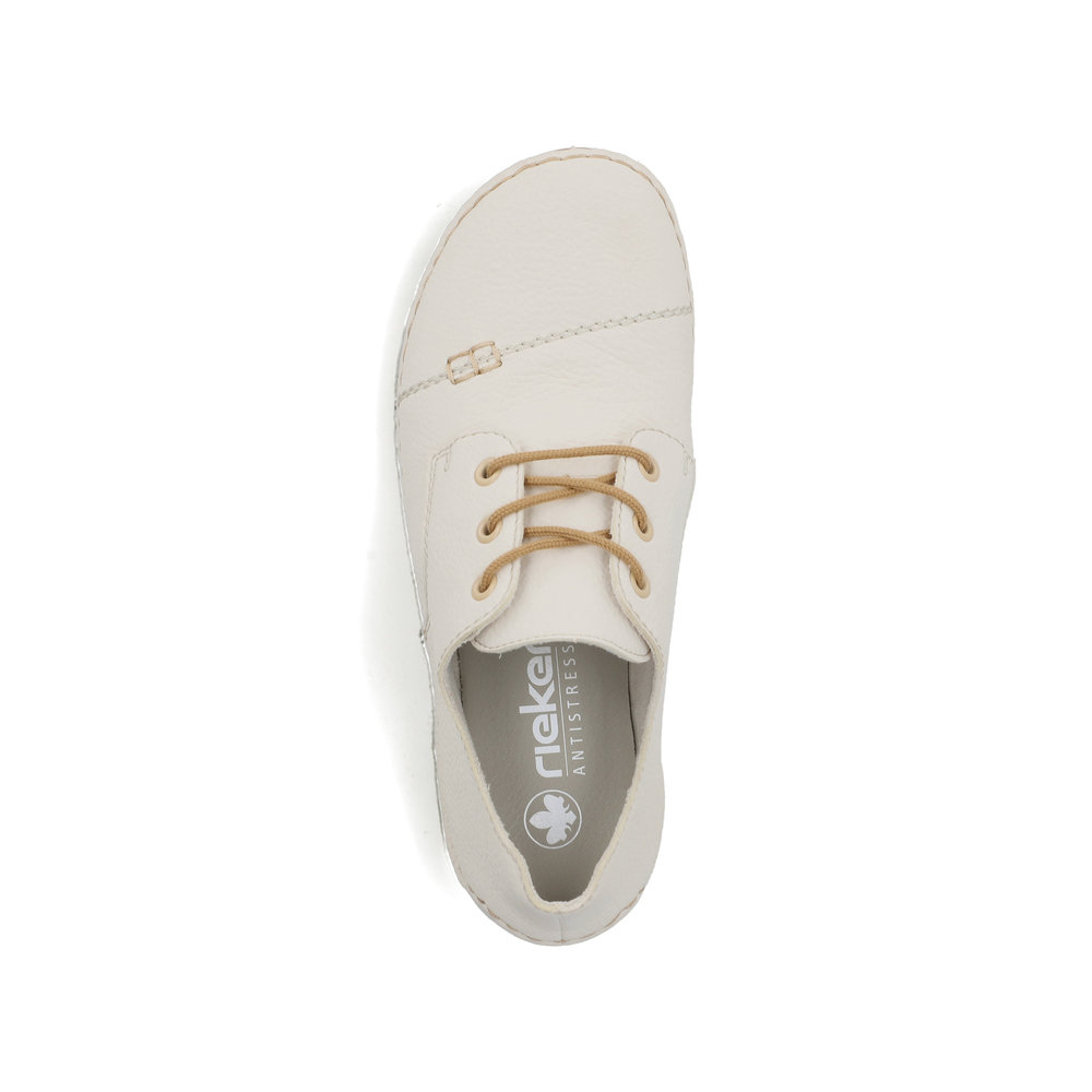 szczegóły RIEKER 55920-80 beżowe damskie wygodne, lekkie sneakersy, podeszwa Antistress