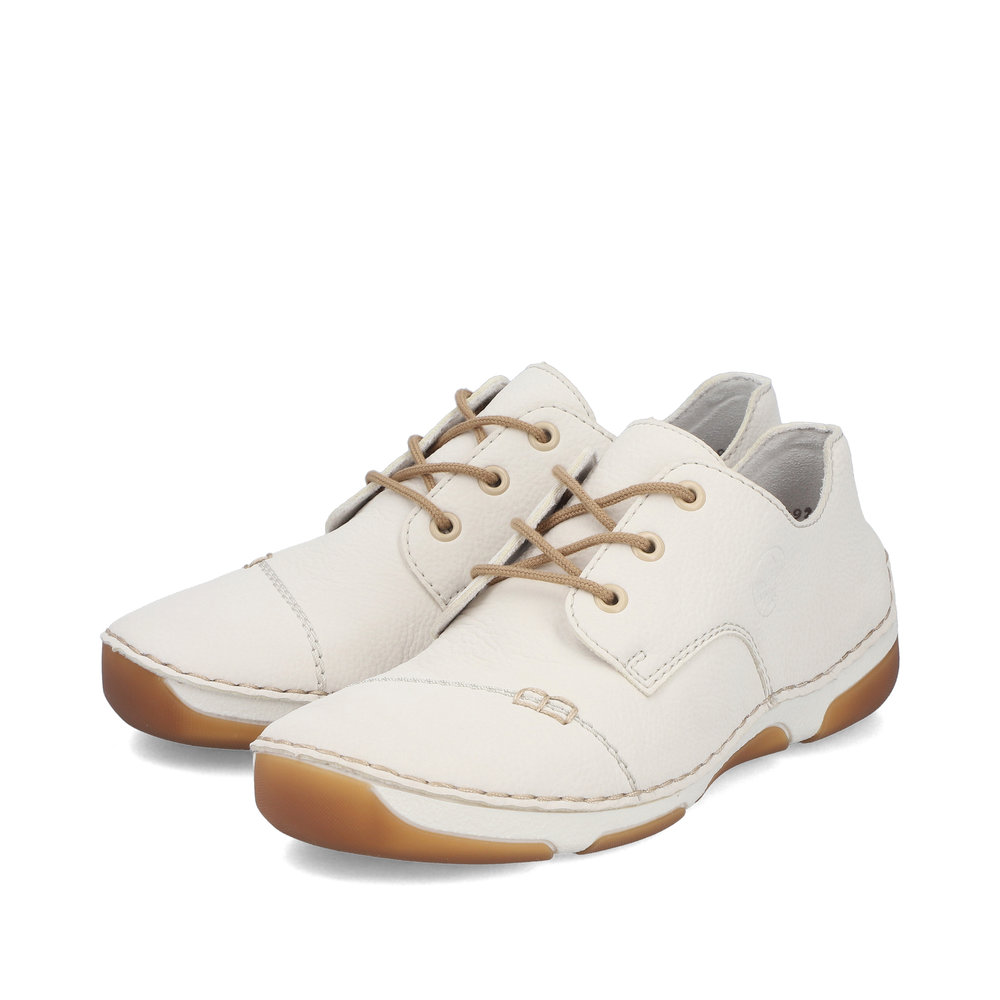 szczegóły RIEKER 55920-80 beżowe damskie wygodne, lekkie sneakersy, podeszwa Antistress