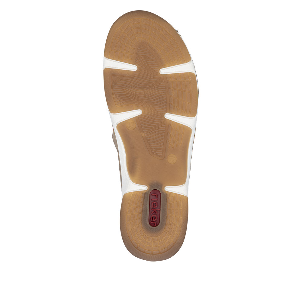 szczegóły RIEKER 55958-20 beżowe damskie baleriny idealne na ciepłe letnie dni, Antistress