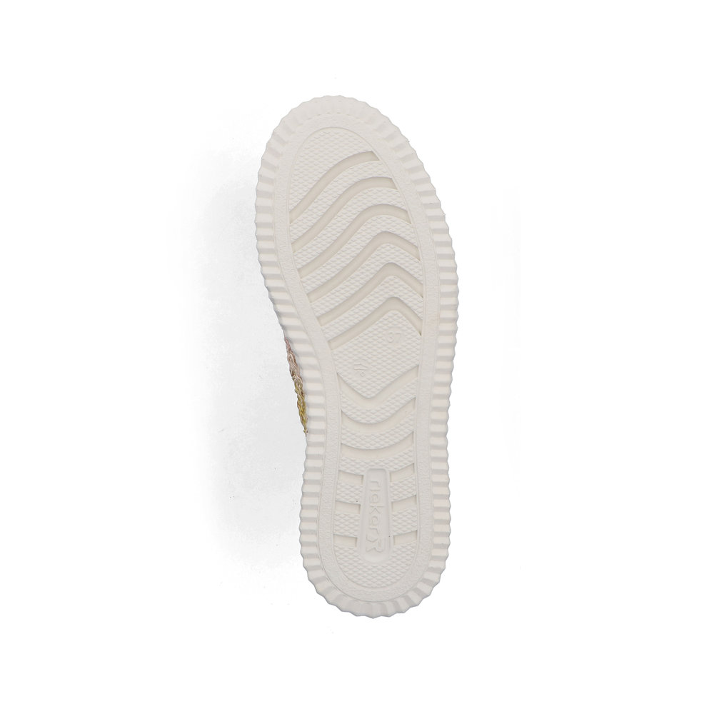 szczegóły RIEKER N9919-91 damskie beżowe modne sneakersy ze wzorem, oddychający materiał