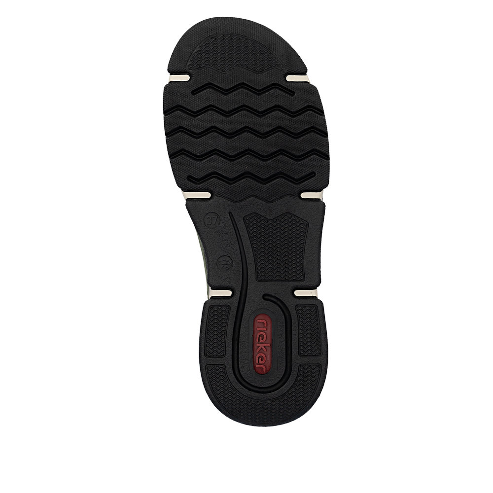 szczegóły RIEKER 45973-54 zielone damskie wygodne sneakersy, podeszwa Anti-Stress