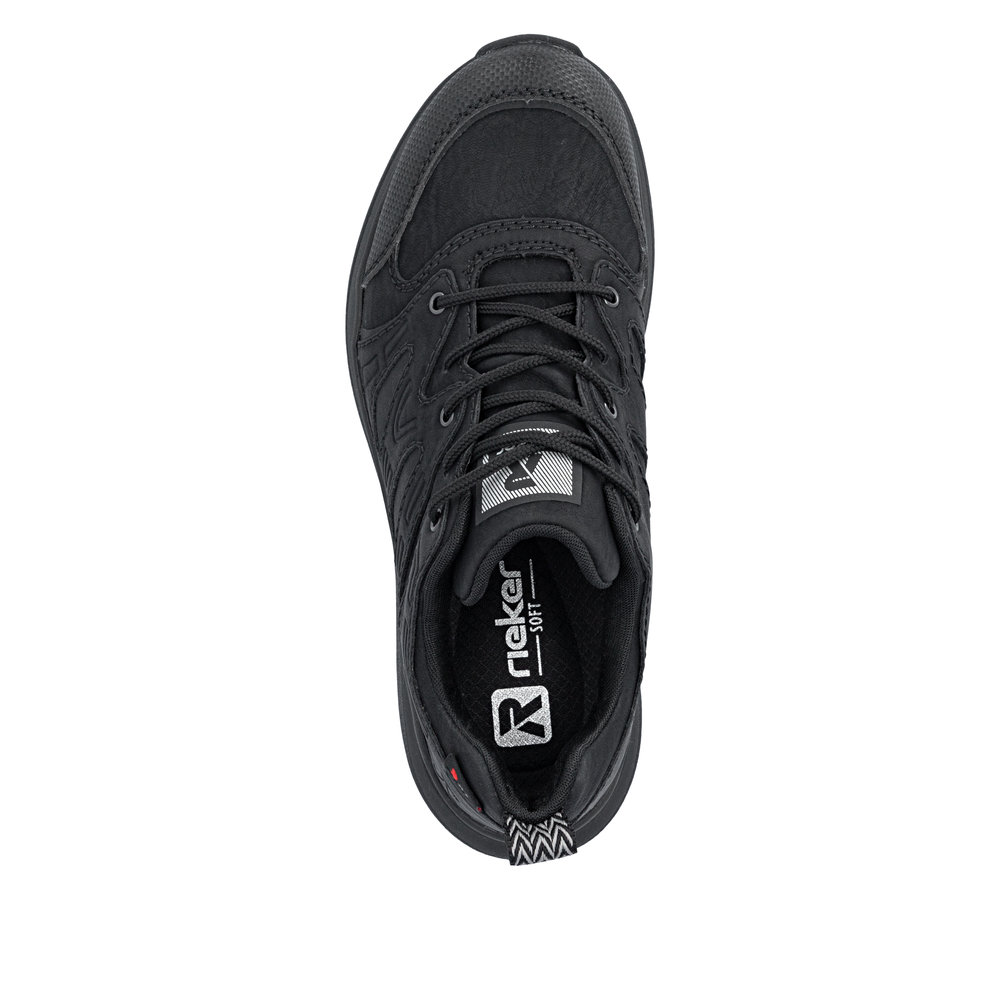 szczegóły RIEKER Z0900-00 czarne damskie sportowe sneakersy z membraną Rieker-TEX