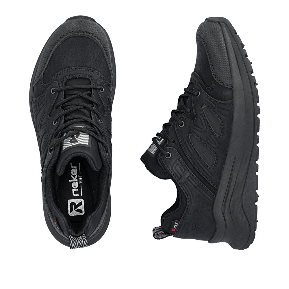szczegóły RIEKER Z0900-00 czarne damskie sportowe sneakersy z membraną Rieker-TEX