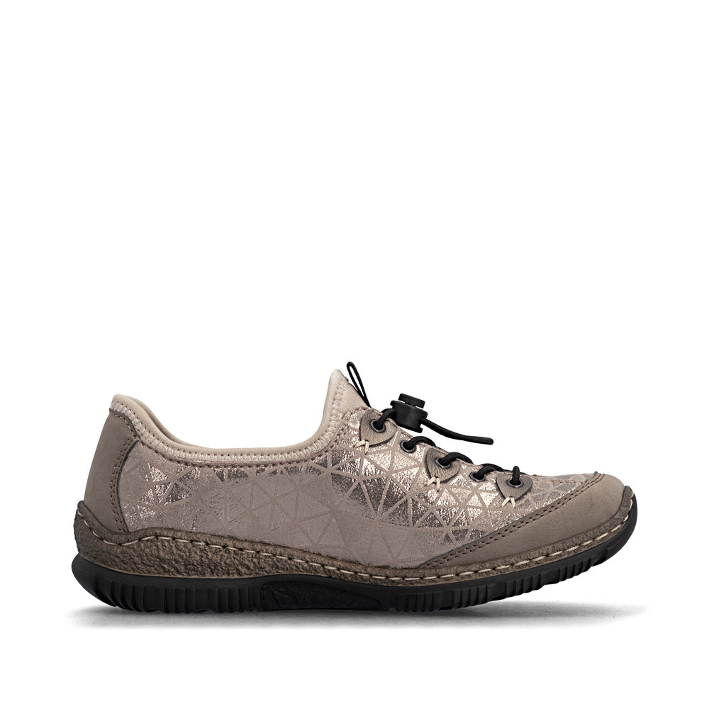 szczegóły RIEKER N3271-90 beżowe damskie wygodne sneakersy z podeszwą Antistress