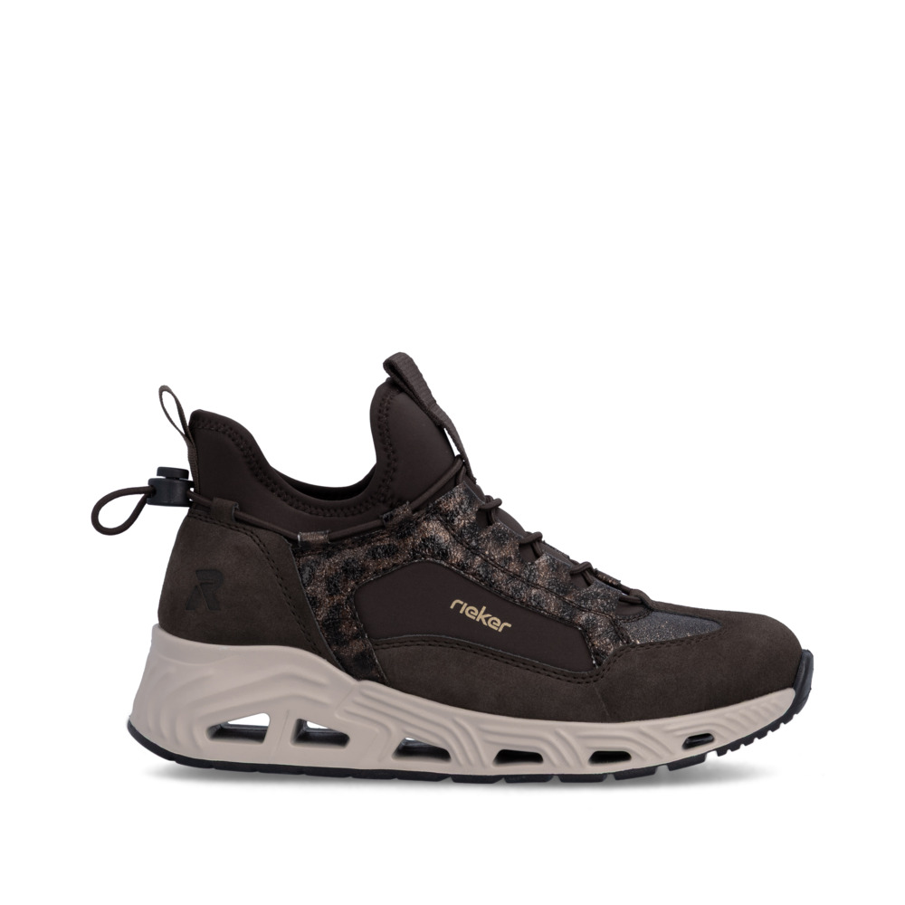 szczegóły RIEKER N5254-25 brązowe damskie sneakersy, wygodne i nowoczesne