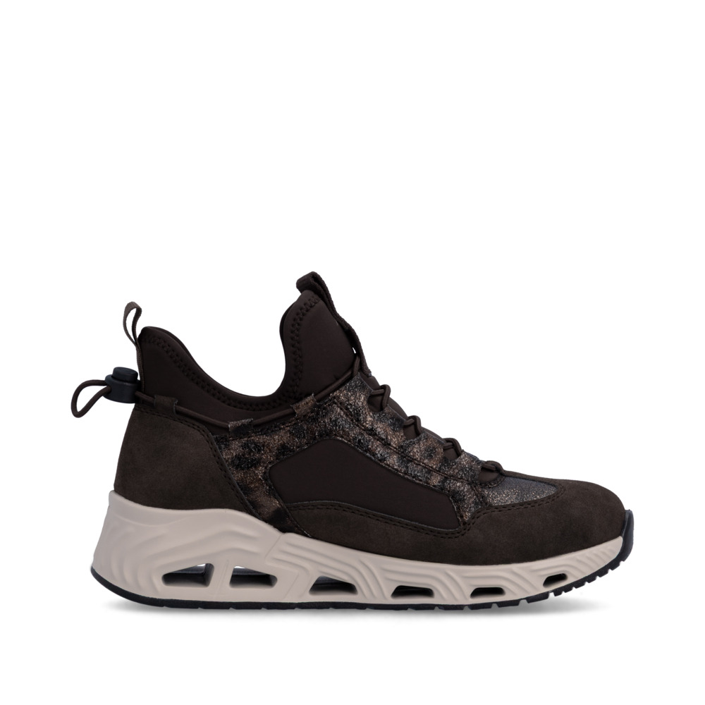 szczegóły RIEKER N5254-25 brązowe damskie sneakersy, wygodne i nowoczesne