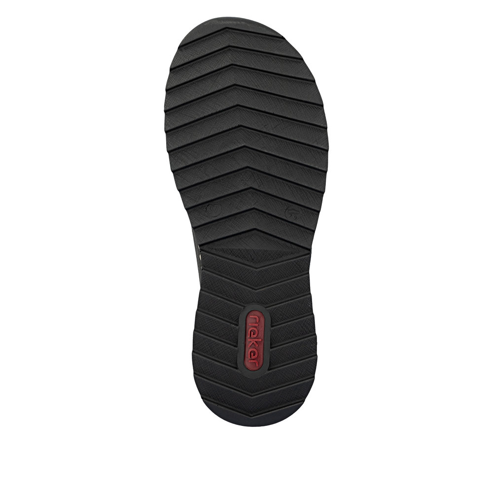szczegóły RIEKER 51568-45 szare damskie półbuty, wygodna podeszwa Antistress