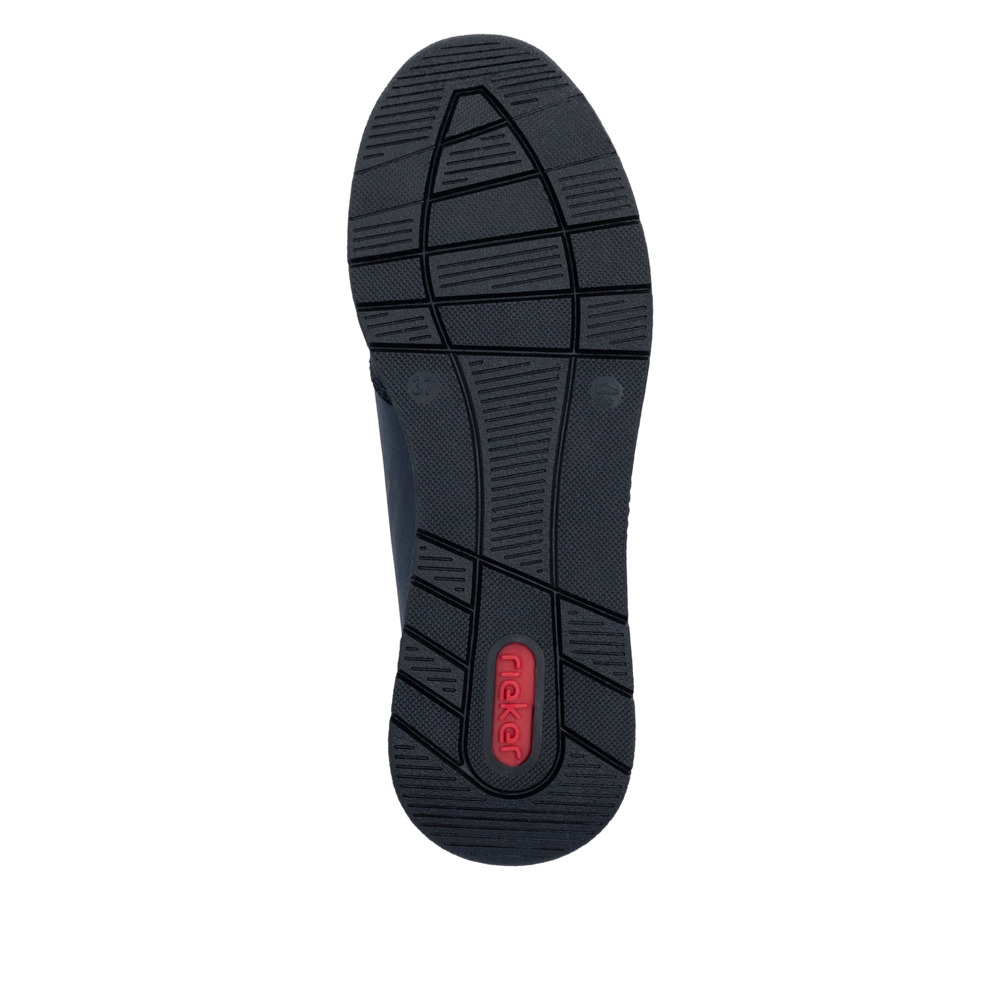 szczegóły RIEKER 58902-14 niebieskie damskie sneakersy, podeszwa Antistress zapewniająca w