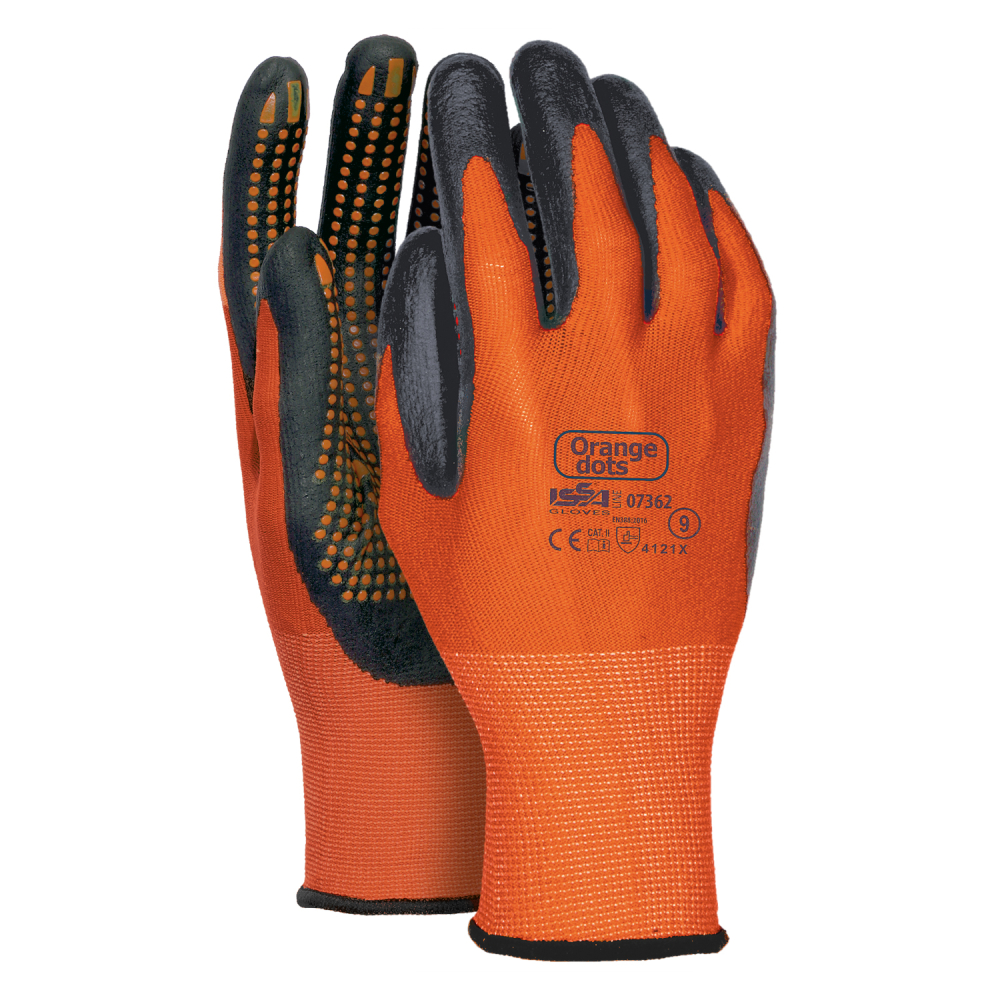 szczegóły Industrial Starter 07362 Dots orange pracovní rukavice