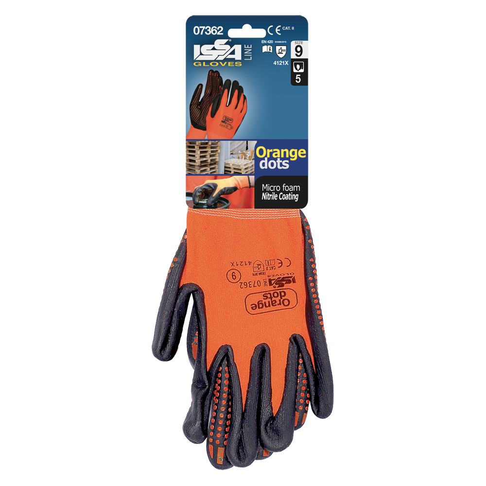 szczegóły Industrial Starter 07362 Dots orange pracovní rukavice