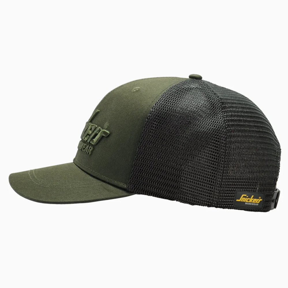 szczegóły SNICKERS Trucker Cap zielona męska czapka z daszkiem