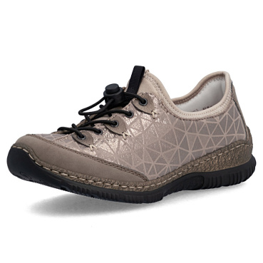 RIEKER N3271-90 beżowe damskie wygodne sneakersy z podeszwą Antistress