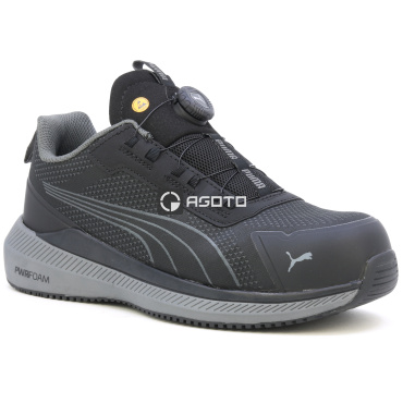 PUMA Slide DISC S1P ESD czarne męskie półbuty robocze z szybkim zapięciem