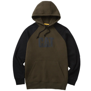 Caterpillar męska bawełniana wygodna bluza Colorblock oliwkowa Two Tone