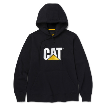 CATERPILLAR TM Hooded czarna męska bluza z kapturem z logo CAT