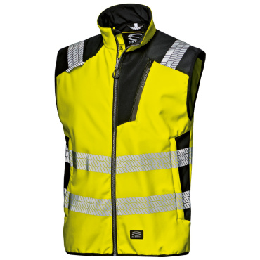 SIR Storm żółta męska lekka kamizelka softshell odblaskowa do pracy, wodoodporna