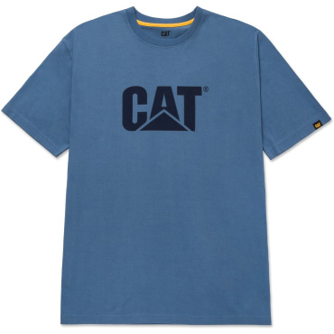 Caterpillar Trademark Logo niebieski męski t shirt, 100% bawełna dla większego k