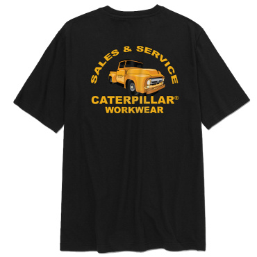 CATERPILLAR Graphic Car czarna męska koszulka, wygodna, nowoczesna, atrakcyjny n