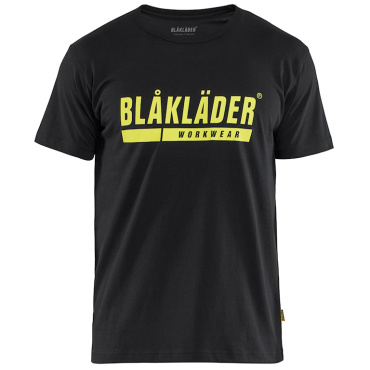 BLAKLADER Sweden Logo czarny męski T shirt ze 100% bawełny wygodny i przewiewny
