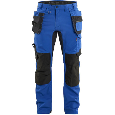 BLAKLADER Sweden Craftsman Stretch niebieskie męskie spodnie robocze + kieszenie