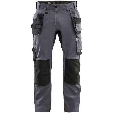 BLAKLADER Sweden Craftsman Stretch szare męskie spodnie robocze + kieszenie