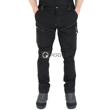 SIR Cool Touch czarne męskie profesjonalne spodnie robocze, miękki twill, wyjątk