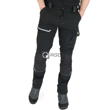 SIR Palladium Cargo czarne męskie profesjonalne elastyczne spodnie robocze, wyją