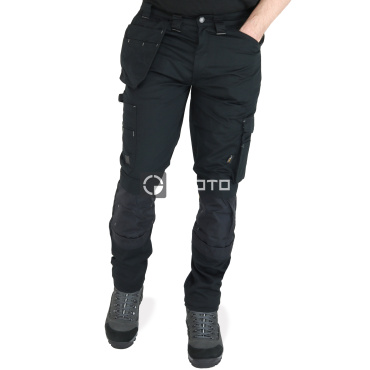 TOWORKFOR Holster czarne męskie lekkie spodnie robocze z wzmocnieniem Cordura®