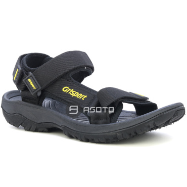 GRISPORT Sasso 60 czarne męskie sandały outdoorowe, wytrzymałe w terenie i wyjąt