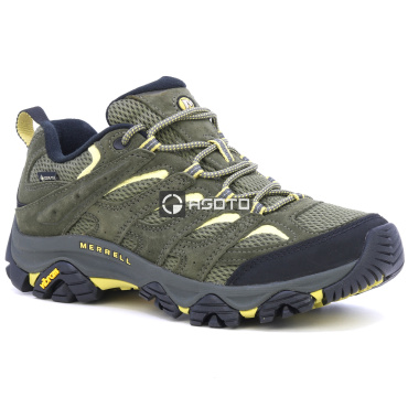 MERRELL Moab 3 GTX oliwkowe męskie skórzane buty outdoorowe, membrana Gore-Tex®