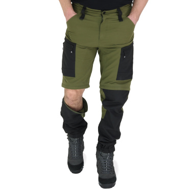 Asoto Vild Zip-Off męskie oliwkowe profesjonalne spodnie outdoorowe DWR, odpinan