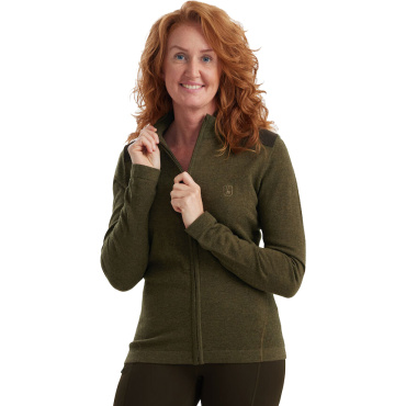 Deerhunter Denmark Lady Darlington oliwkowy damski sweter z wełny merino