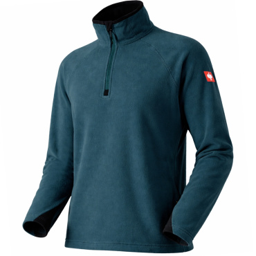 Engelbert Strauss Troyer niebieska petrol męska bluza robocza z krótkim zamkiem,