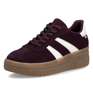 RIEKER M7601-30 bordowe damskie sneakersy na platformie 3 cm, nowoczesne i wygod