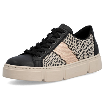 RIEKER N5910-62 czarne damskie sneakersy, nowoczesne i wygodne, podeszwa Anti-St