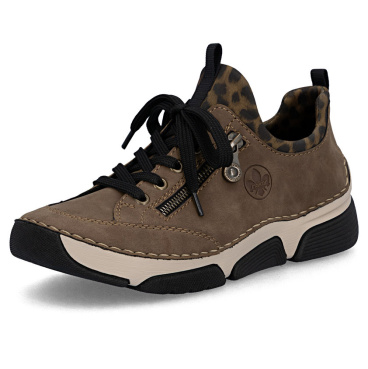 RIEKER 45973-24 brązowe damskie sneakersy, technologia Antistress, wygodne obuwi