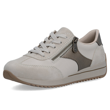 RIEKER N1210-62 szare damskie skórzane sneakersy, wygodne i nowoczesne