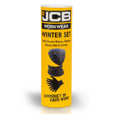 JCB Winter czapka + rękawiczki + komin